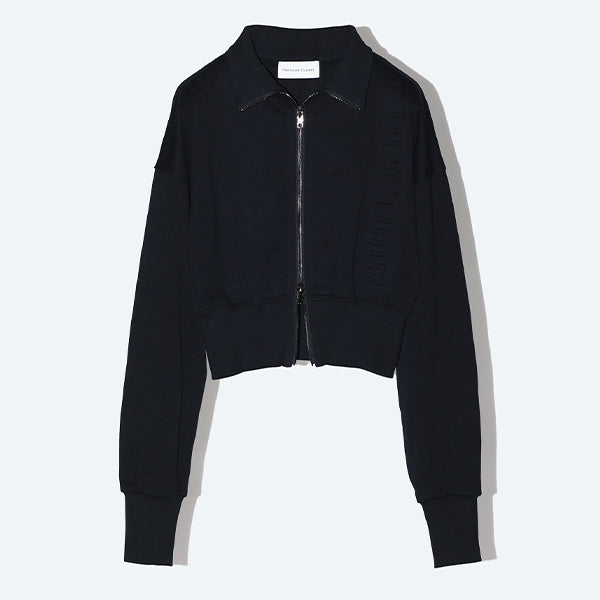 Embossed Logo Cropped Hoodie / White