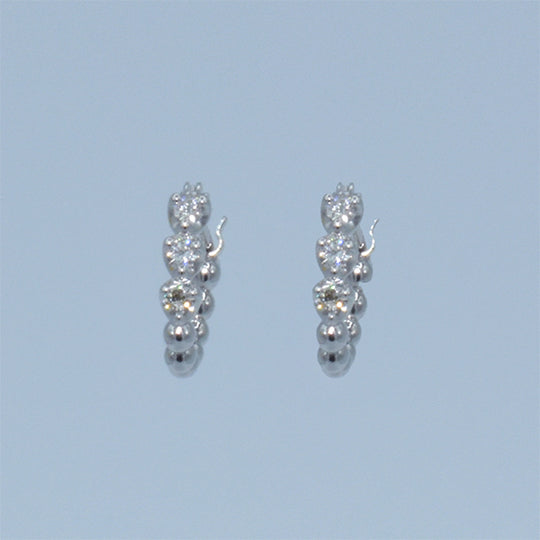 Three Dots Diamond Hoop pierce(Silver)/スリードットダイヤフープピアス(シルバー)