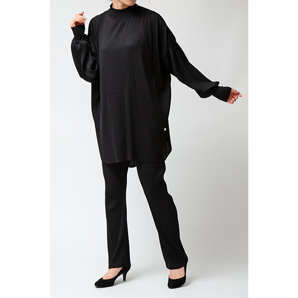 Pleats Relax Pants/Black