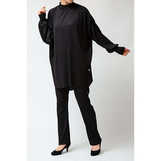 Pleats Relax Pants/Black
