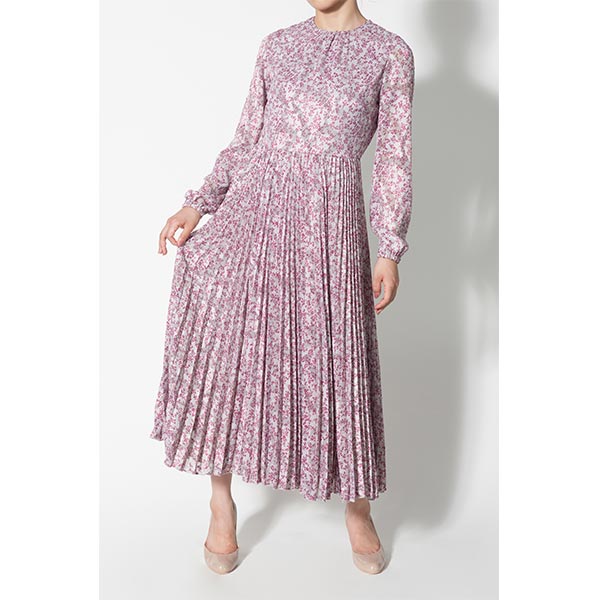 FLOWER PLEATS DRESS