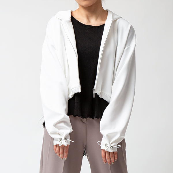 Smooth Stretch Short Hoodie/Black