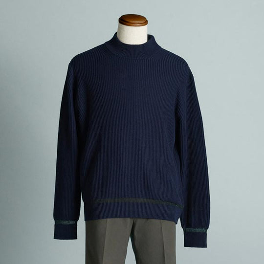 SHEER COMBI HIGHT NECK KNIT