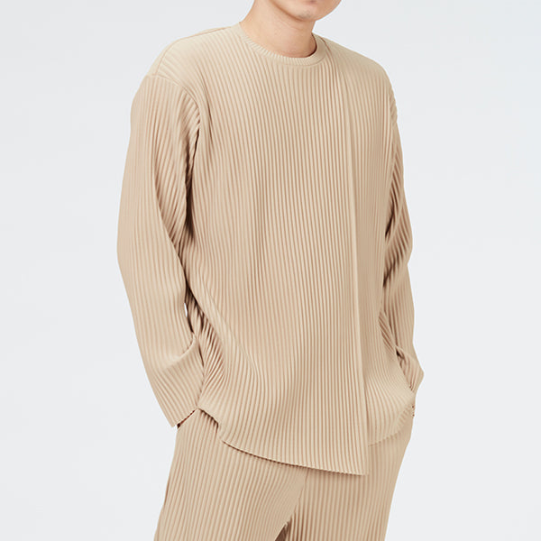 Layered Pleats Pullover / Khaki