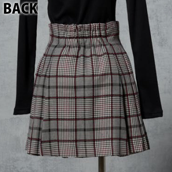 CHECK HIGH WAIST MINI SKIRT