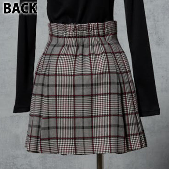 CHECK HIGH WAIST MINI SKIRT