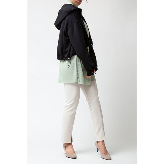 Smooth Stretch Short Hoodie/White