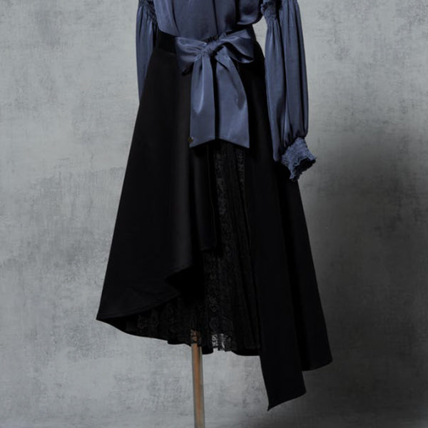 2WAY LACE PLEAT SKIRT