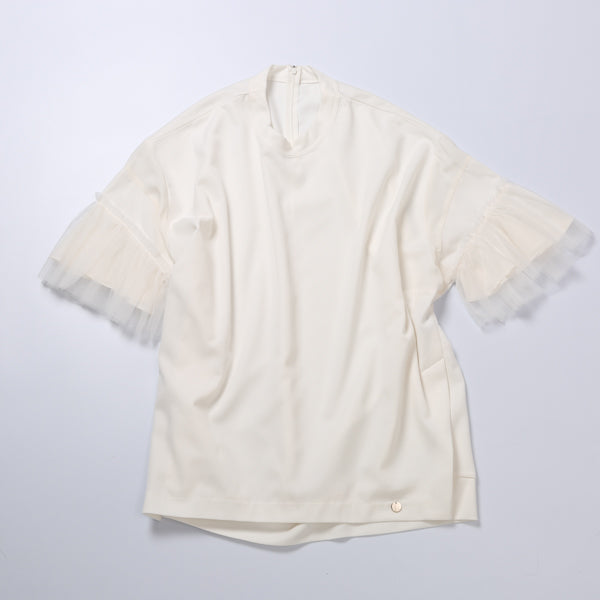 LAYERED SLEEVE BLOUSE/BLACK