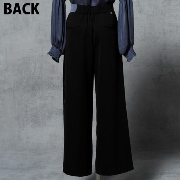 LACE PLEAT COMBINATION WIDE PANTS