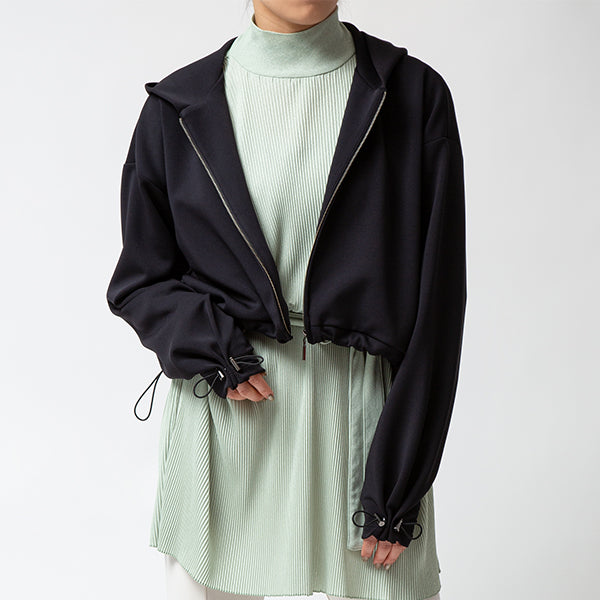 Smooth Stretch Short Hoodie/White