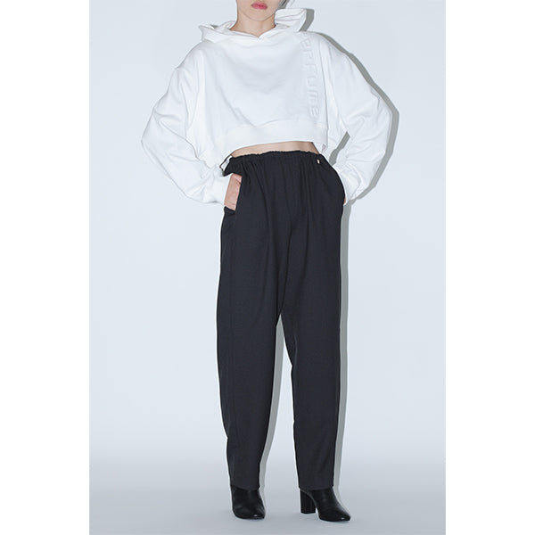 Embossed Logo Cropped Zip Up / Black