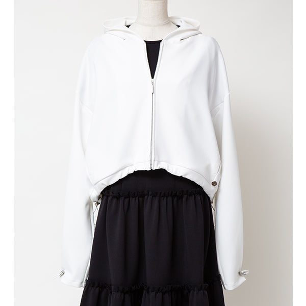 Smooth Stretch Short Hoodie/Black