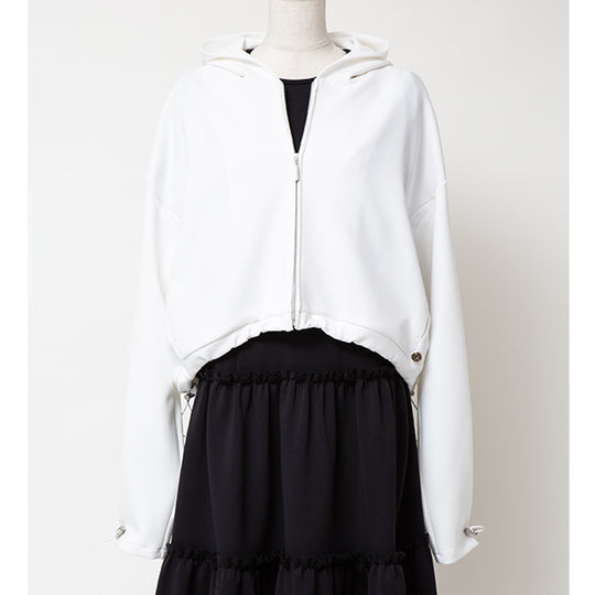 Smooth Stretch Short Hoodie/Black