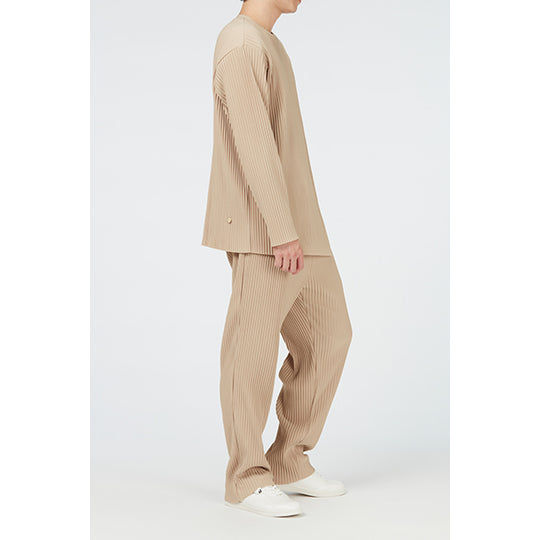 Layered Pleats Pullover / Khaki