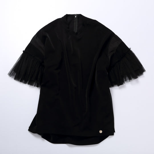 LAYERED SLEEVE BLOUSE/WHITE