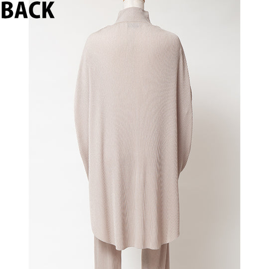 Pleats High Neck Pullover/Black