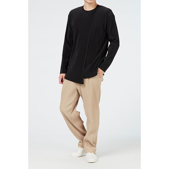 Layered Pleats Pullover / Khaki