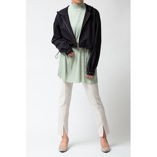 Smooth Stretch Short Hoodie/Black