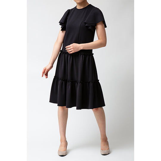 Stretch Flare Sleeve One-piece