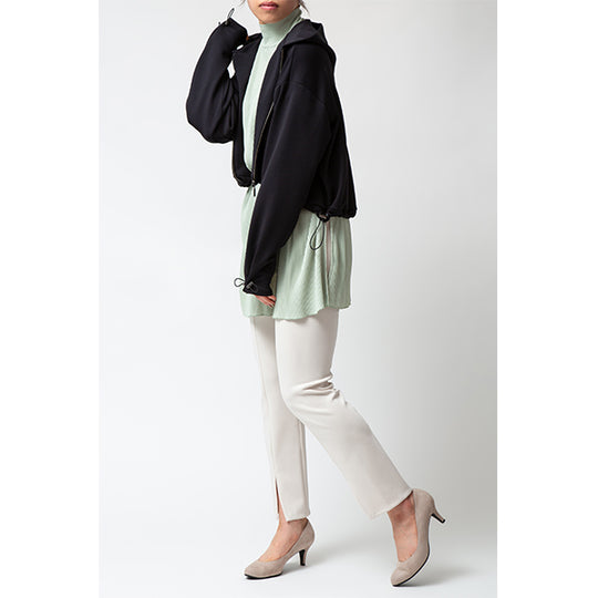 Smooth Stretch Short Hoodie/White
