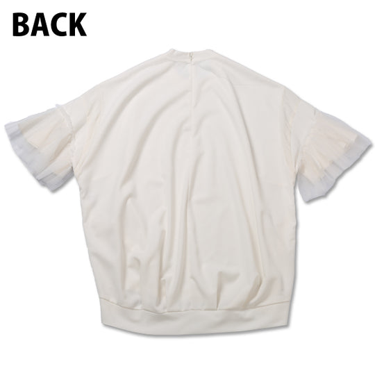LAYERED SLEEVE BLOUSE/WHITE
