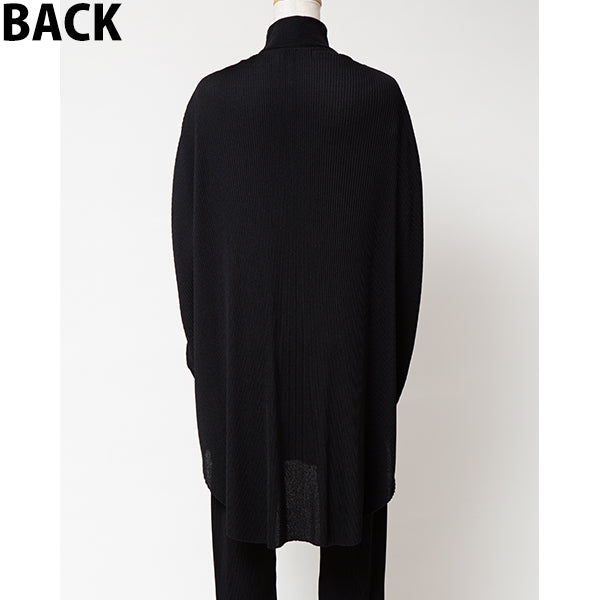 Pleats High Neck Pullover/Black