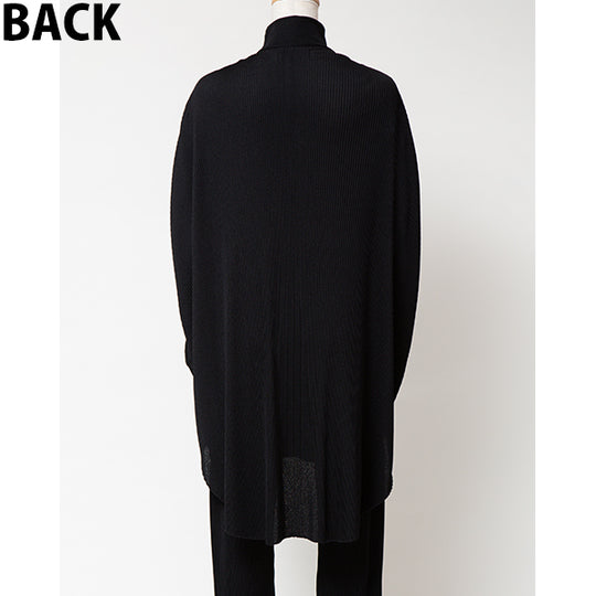 Pleats High Neck Pullover/Black