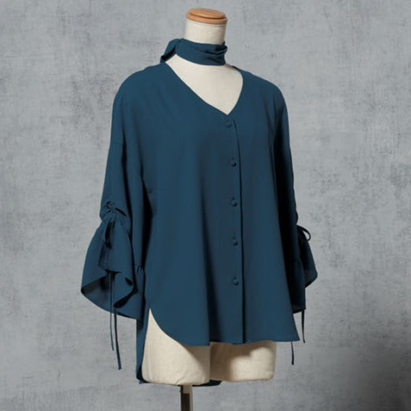 BOW TIE BLOUSE/Green