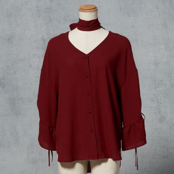 BOW TIE BLOUSE/Green